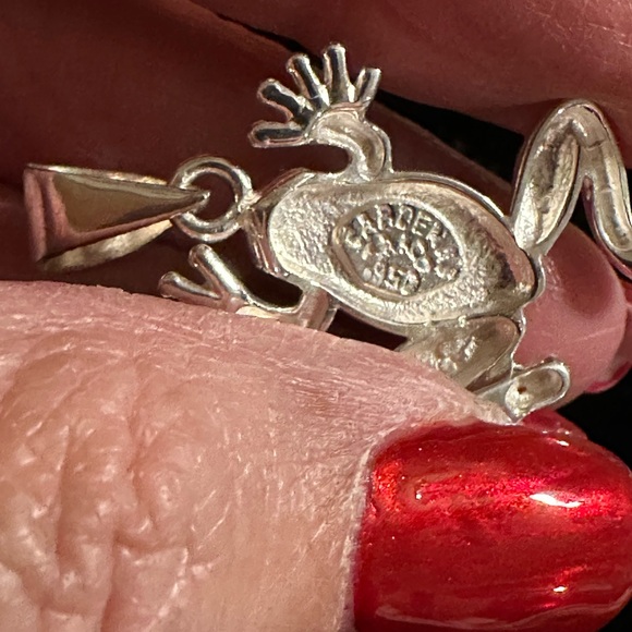 Elanie Cardenas Taxco Mexico 950 Silver & Opal Frog Pendant - Picture 3 of 4